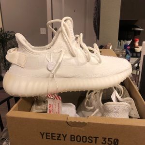 White Yeezy Boost 350, never worn